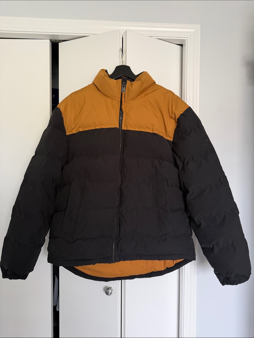 Timberland Black Jacket with Mustard Lining